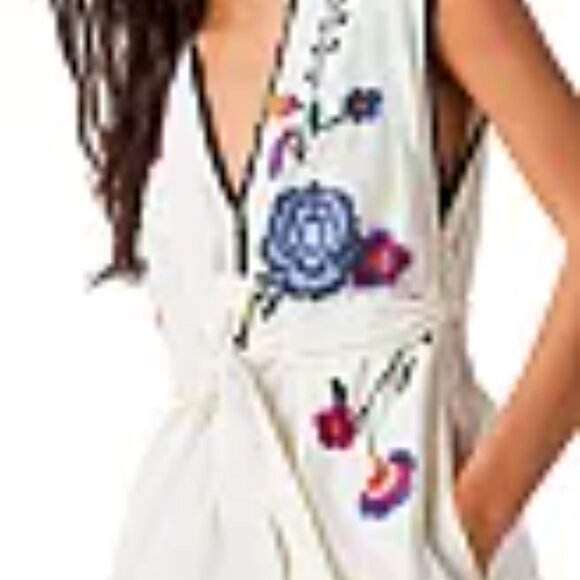 Free People Floral Embroidered Tie Waist Bo Dress - Picture 3 of 12